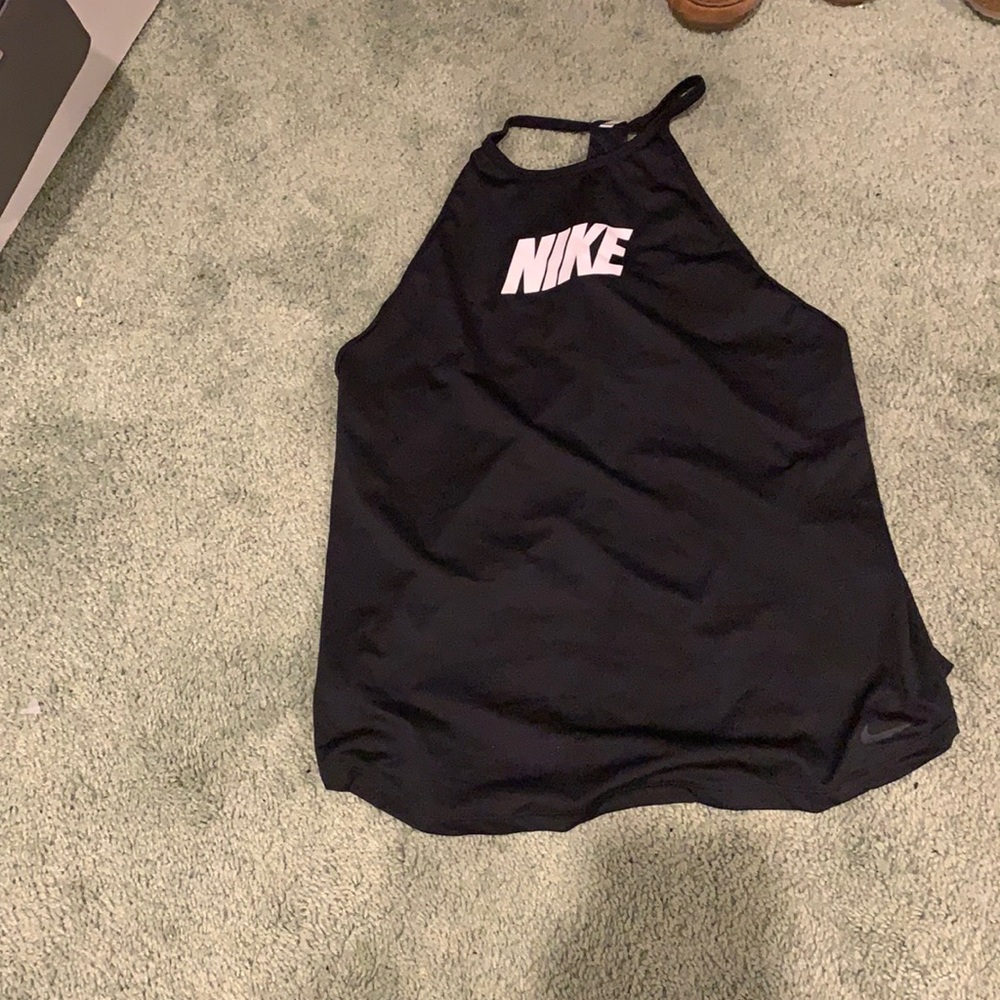 Nike dri-fit high neck open back tank